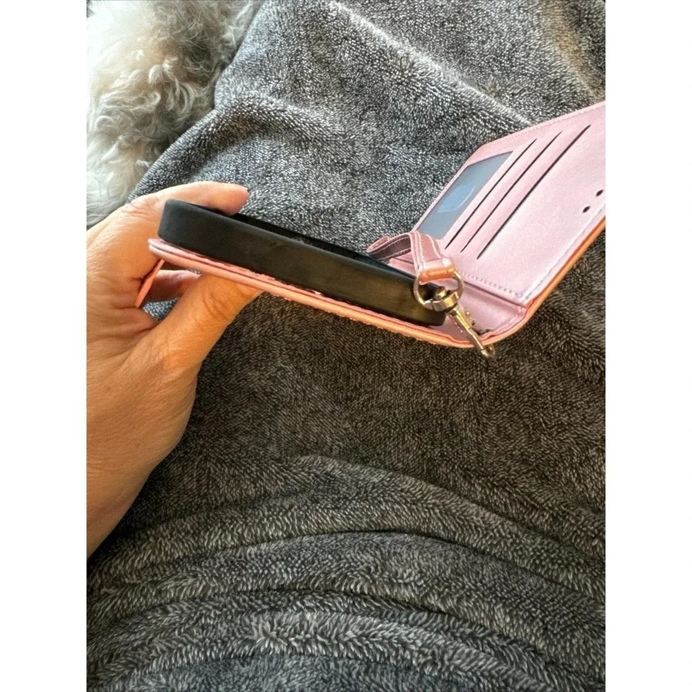 Pink wallet, iPhone case for 13 Pro Max